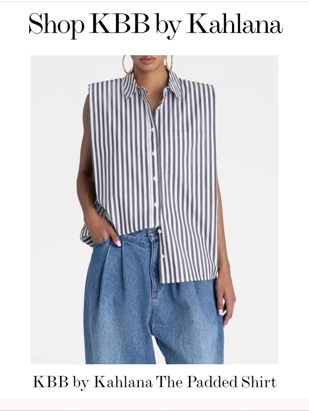 KBB sleeveless Button down Shirt